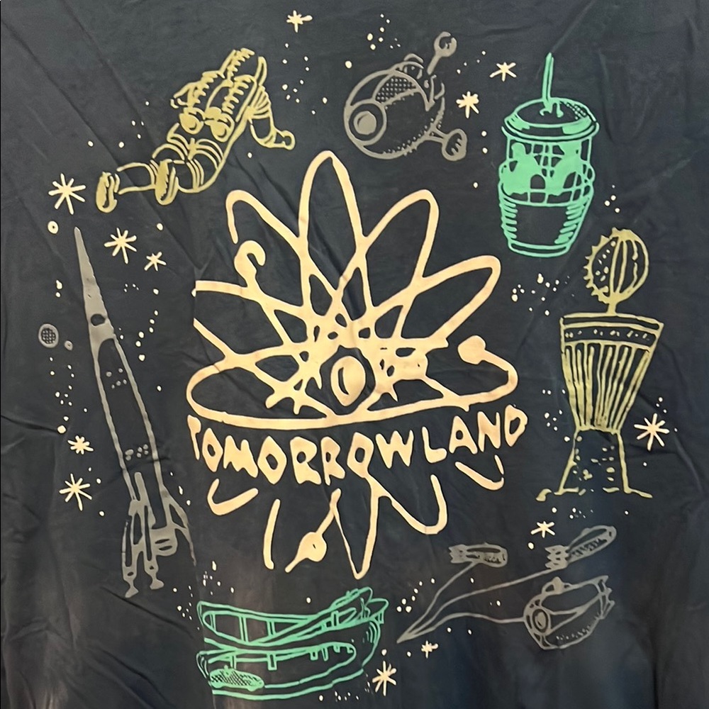 Disney Vintage Tomorrowland Blue Graphic T-Shirt - Picture 2 of 4
